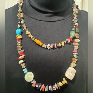 Multicolor Natural Gemstone Beaded Statement Necklace
